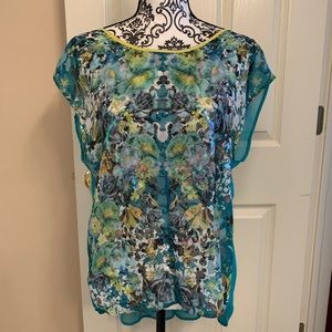 Women’s sheer embellished top. Size L